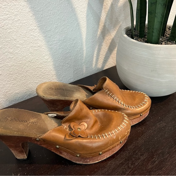 Stylish Brown Platform Clogs - Picture 2 of 5